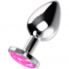 Plug anale in metallo OHMAMA con cristallo decorativo rosa